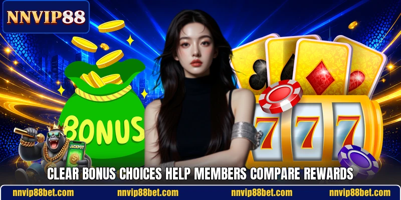 Clear bonus choices help members compare rewards