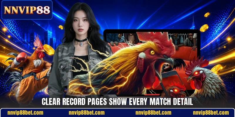 Clear record pages show every match detail Clear record pages show every match detail