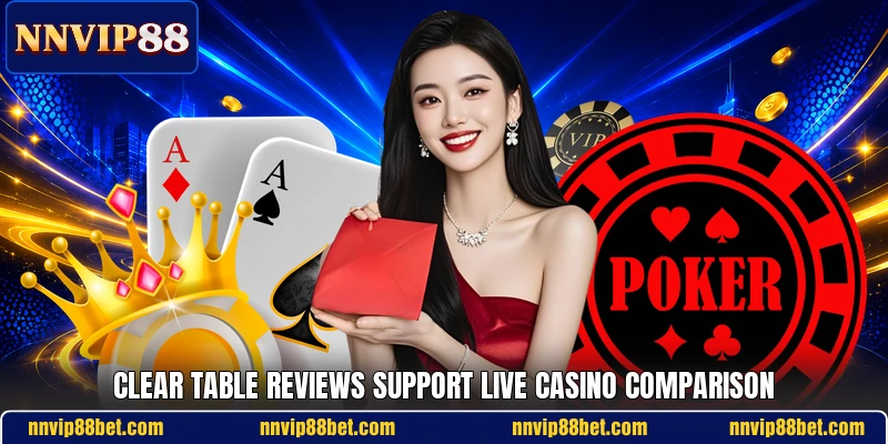 Clear table reviews support live casino comparison Clear table reviews support live casino comparison