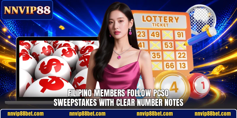 Filipino members follow pcso sweepstakes with clear number notes