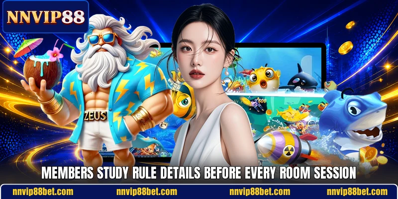 Members study rule details before every room session