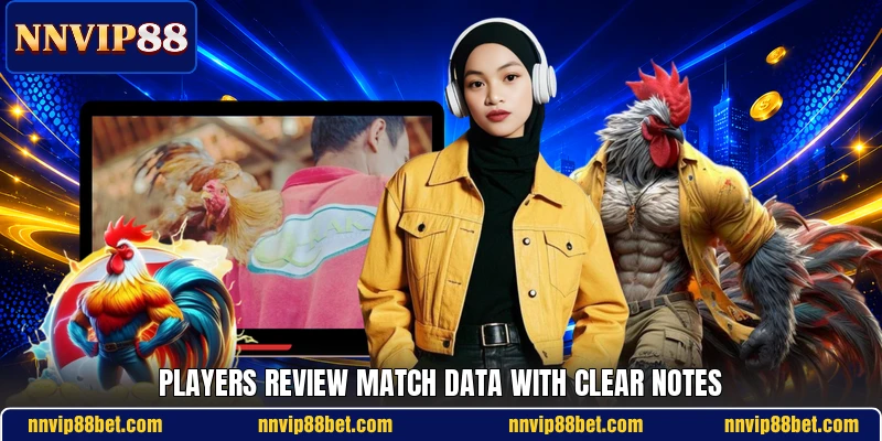 Players review match data with clear notes Players review match data with clear notes