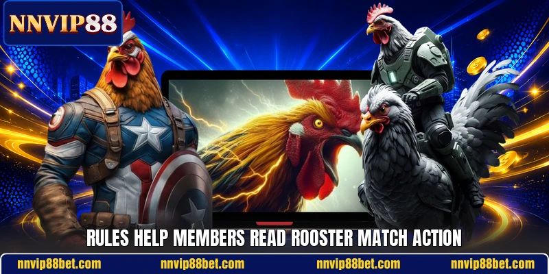 Rules help members read rooster match action Rules help members read rooster match action